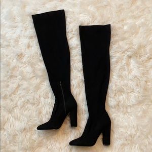 Aldo Sumers Black Suede Thigh-High Boots